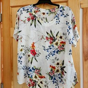 Sommer linen short sleeve blouse